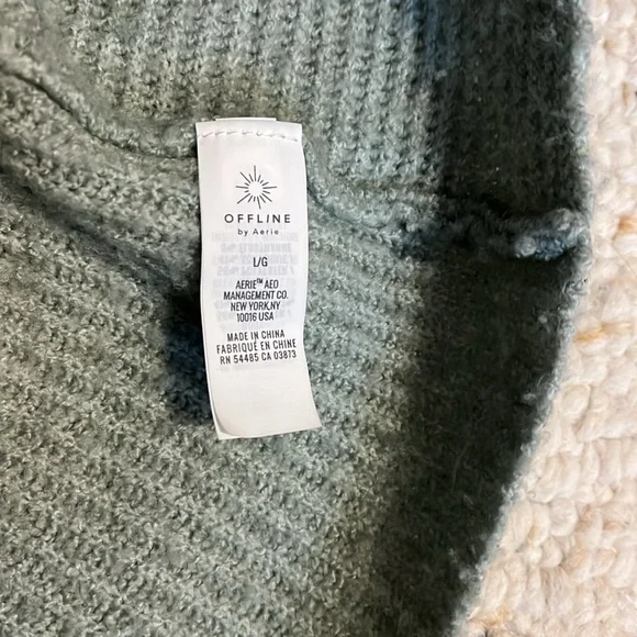 Aerie OFFLINE mint/light green sweater, large, super soft EUC - Picture 6 of 9
